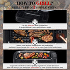 Techwood 1500W Smokeless Indoor Electric Grill with Non-Stick Plates and Tempered Glass Lid - Korean Grill with Temperature Control