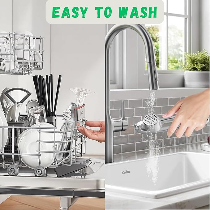 Premium Garlic Press Set - Easy to Squeeze Ergonomic Handle Garlic Crusher - Rust Proof & Dishwasher Safe Garlic Mincer Tool, Garlic Press Stainless Steel, Garlic Peeler & Brush (Chrome Silver)