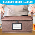 16 oz Mason Jar Storage Containers - Sturdy Canning Jar Storage Boxes Organizer, Foldable Carrier Bag with Handles and Dividers, Holds 12 Pint Mason Jars, Home Canning Supplies (Pint)