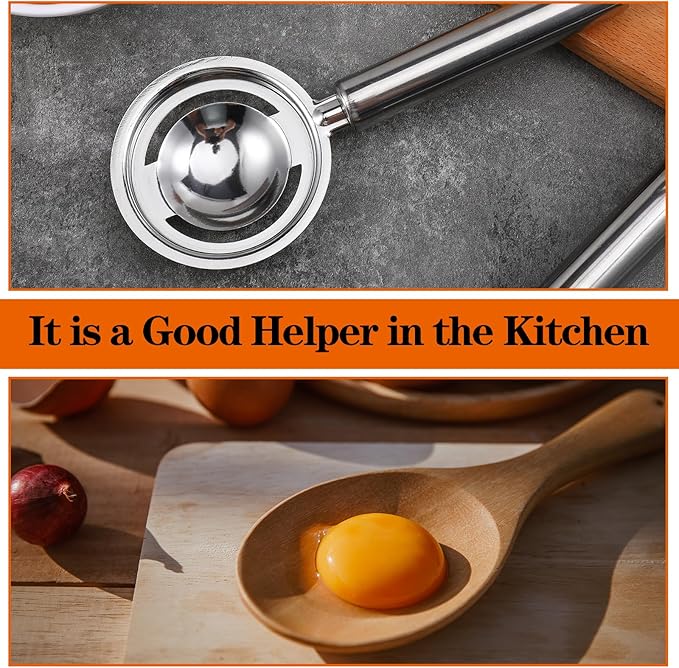 Egg Yolk Separator, Stainless Steel Egg Separator For Raw Eggs, Quick Egg White Separator Tool For Baking Cake, Kitchen Gadget