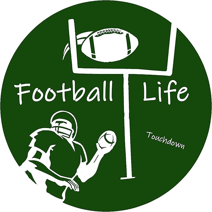 Andreas Silicone JO-LLFootball Non-Slip 6.25" Jar Opener, Easy Lid Opener, Made with Silicone and Fabric, Dishwasher Safe, Garlic Peeler, Football Life, 6.25 inch