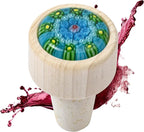 Leakproof Wine Stopper – Unique gift for Dinner Host, Wine Lover, or Housewarming – a versatile wine accessory, use for Wine or Champagne – keeps wine fresher (Green & Blue)