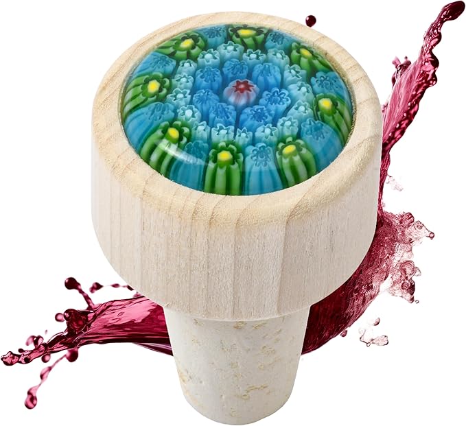 Leakproof Wine Stopper – Unique gift for Dinner Host, Wine Lover, or Housewarming – a versatile wine accessory, use for Wine or Champagne – keeps wine fresher (Green & Blue)
