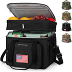 Maelstrom Tactical Lunch Box for Men, 23L Insulated Lunch Bag, Expandable Double Deck Cooler Bag, Lightweight Leakproof Tote Bag With Side Tissue Pocket, Suit For Men and Women, Black