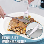 Lemeya Matte Silverware Set for 4,Modern Stainless Steel Brushed Cutlery Set,20-Pieces Heavy Duty Flatware Set,Knives Spoons and Forks Set Utensils Set, Satin Finish, Dishwasher Safe