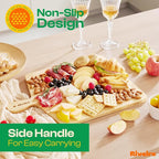 Riveira Two Tone Bamboo Wood Cutting Board – Gourmet Bamboo Grandeur: 17 x 13 Wooden Cutting Board – Wooden Cutting Boards For Kitchen Decorative – Innovative Juice Grooves Wooden Chopping Board