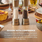 COLE & MASON Derwent Salt Grinder - Stainless Steel Mill Includes Gourmet Precision Mechanism and Premium Sea Salt