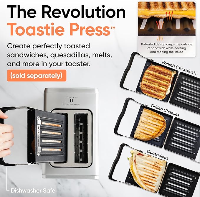 Revolution R180 Connect Smart Toaster, 2-Slice High-Speed Touchscreen Toaster with Patented InstaGLO Technology, Wi-Fi Connectivity, Weather Widget, and Over-the-Air Updates, Black