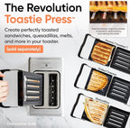 Revolution R180 Connect Smart Toaster, 2-Slice High-Speed Touchscreen Toaster with Patented InstaGLO Technology, Wi-Fi Connectivity, Weather Widget, and Over-the-Air Updates, Black