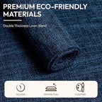 Blue Forest Placemats Set of 8, Dual-Layered Thickened Faux Linen Cloth Place Mats Heat Resistant Machine Washable Wrinkle Free Table Mats Indoor/Outdoor (Navy Blue)