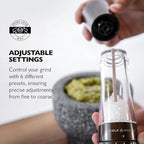 COLE & MASON Derwent Salt Grinder - Gunmetal Mill Includes Gourmet Precision Mechanism and Premium Sea Salt