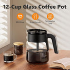 12 Cup Coffee Pot Replacement for Ninja Coffee Maker CFP101 CFP201 CFP301 CFP250A CFP300 CFP305 CFP307 CM400 CM401 CFN601 CF090 CF091 CF092, Glass Carafe for Ninja with Brew-Through Lid