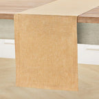 Solino Home Linen Small Table Runner 60 Inches - Athena, 100% Pure Linen Golden Nugget Table Runner 14 x 60 Inch Ideal for Dresser and Coffee Tables - Summer, Fall, Autumn, Halloween