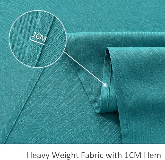maxmill Jacquard Tablecloth Swirl Design Spillproof Wrinkle Free Water Resistant Heavy Weight Soft Table Cloth Decorative Fabric Table Cover for Outdoor and Indoor Use Oblong 60 x 120 Inch Teal