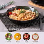 LERATIO Large Pasta Bowls,38oz Ceramic Pasta Bowls,9.0" Reactive Glaze Pasta Bowl Set of 4,Microwave & Dishwasher,Oven Safe,Wide Serving Bowls for Salad,Pasta,Fruit,Scratch Resistant-Green