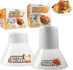 Sittin’ Chicken & Turkey Ceramic Beer Can Roaster & Steamer Duo - Upright Flavor-Infusing Grilling Tool for Juicy Poultry - Wide Ceramic Base Cooks up to 18lb Turkey for Xmas Dinner & Holiday Parties