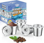 4 Pack K Cup Reusable Coffee Pods for Keurig: Stainless Steel Refillable K Cup - Reusable Coffee Filter for Keurig 1.0 Coffee Maker, Permanent, Eco-Friendly, BPA-Free