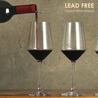 Wine Glasses Set of 6,Long Stem White/Red Wine glasses,14oz Hand Blown Premium Crystal Wine Glass,Gift Packing Burgundy Glasses