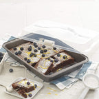 GoodCook Everyday Nonstick Steel Bake-N-Take Oblong Pan, 9" x 13" with Lid, Gray