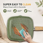 17 Piece Pots and Pans Set Non Stick, Nonstick Induction Granite Kitchen Cookware Sets, Induction Cookware Frying Pans, Nonstick Granite Cooking Set, Pan Sets for Cooking, Green