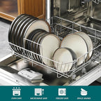 vancasso Plates and Bowls Sets, 24 Pieces Stoneware Dinnerware Sets for 8, Kitchen Dish Set Mircowave and Dishwasher Safe Ceramic Dishware, Light Cream, Series AMBER