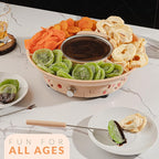 Kusini Fondue Pot Electric Set – 10-oz Chocolate Fondue kit - Temperature Control, Detachable Serving Tray, 4 Forks – Hostess Gift Ideas, Unique Housewarming Gift Set – Birthday Party Ideas