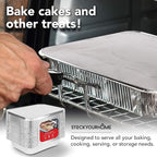 Stock Your Home Foil Pans with Lids - 9x13 Aluminum Pans with Covers - 25 Foil Pans and 25 Foil Lids - Disposable Food Containers Great for Baking, Cooking, Heating, Storing, Prepping Food Silver