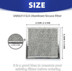 WB02X11534 Filter Replacement For G.E Microwave Oven Aluminum Grease Filter 6-3/8 x 6-3/4 x 3/32 In 2-Pack