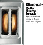 Hamilton Beach 2 Slice Toaster with Extra-Wide Slots, Bagel Setting, Toast Boost, Slide-Out Crumb Tray, Auto-Shutoff & Cancel Button, Defrost Function, Stainless Steel (22794)