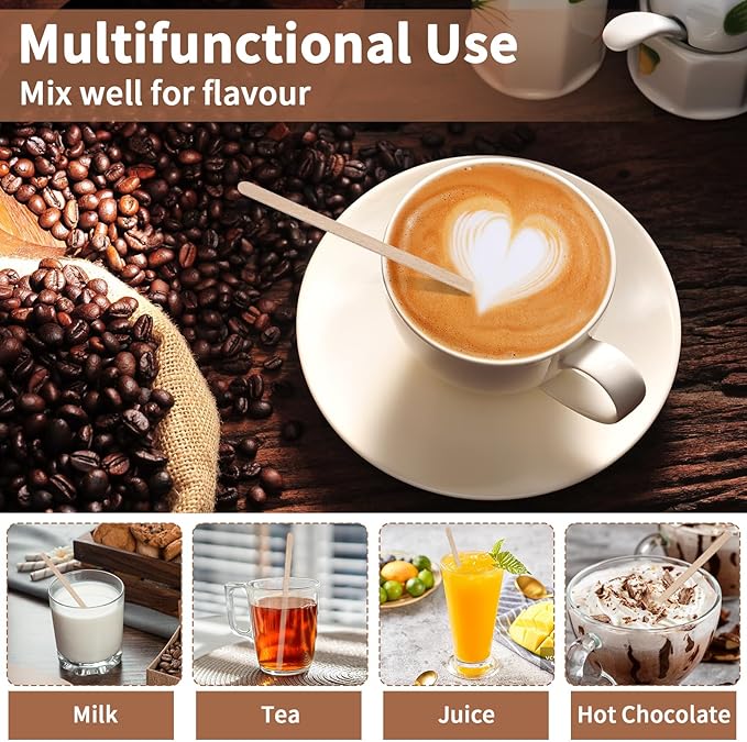 700 Pcs Natural Wooden Coffee Stirrers, 5.5" Disposable Stir Sticks, Ideal for Coffee Bars and Parties, Smooth Splinter-Free Birch wood Stirrer for Tea and Beverages (5.5")