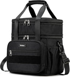 Weitars Lunch Box for Men Women Dual Compartment Lunch Box Heavy Duty Large Insulated Tactical Lunch Bag Durable Cooler Bag With Shoulder Strap for Adults Work Picnic Road Trip