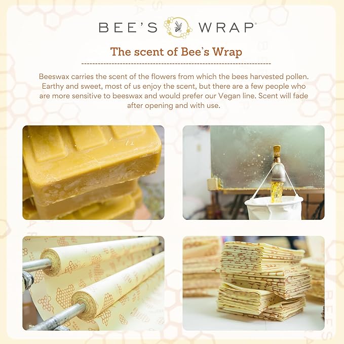 Bee's Wrap Beeswax Wraps for Food - Mushroom Magic 3 Pack (S, M, L) Made in USA Reusable & Organic Food Wraps, Sandwich Wrap & Bowl Covers - Eco-Friendly Alternative to Aluminum Foil & Plastic Wrap