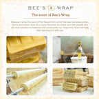 Bee's Wrap Beeswax Wraps for Food - Mushroom Magic 3 Pack (S, M, L) Made in USA Reusable & Organic Food Wraps, Sandwich Wrap & Bowl Covers - Eco-Friendly Alternative to Aluminum Foil & Plastic Wrap