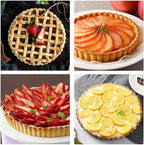 Beasea Tart Pan 9 Inch Removable Bottom, Non Stick Tart Pan with Removable Bottom Round Pie Pan for Baking