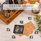 Bartender Kit Cocktail Shaker Set with Stand Bar Tool Bar Set for Drink Mixing Home Bartending Kit 17-Piece Bar Cart Accessories: Martini Shaker, Mixer Spoon, Jigger, Muddler, Strainer & Recipes Gifts