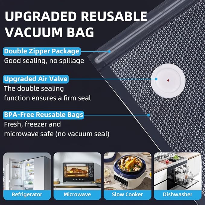 Vacuum Sealer, vacuum sealer for food, handheld vacuum sealer(Vacuum Sealers+ 20 reusable vacuum seal bags)