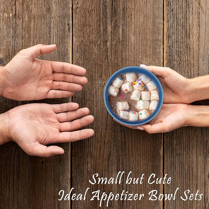 Unbreakable Wheat Straw Bowls for Kids, 10 oz Snack Bowls Set of 6, Small Handy Bowls Set for Snack, Dessert and Appetizer,Multi Color