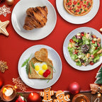 White Ceramic Dessert Plates Set of 8, 8 inch, Appetizer Plates, Salad Plates, Small Plates, Microwave & Dishwasher Safe