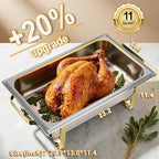 Chafing Dishes for Buffet 2 Pack, 11QT [Large Size and Sturdy] Stainless Steel Food Warmers for Parties Buffet [Elegant Gold and Silver Colors] Catering Supplies Buffet Display