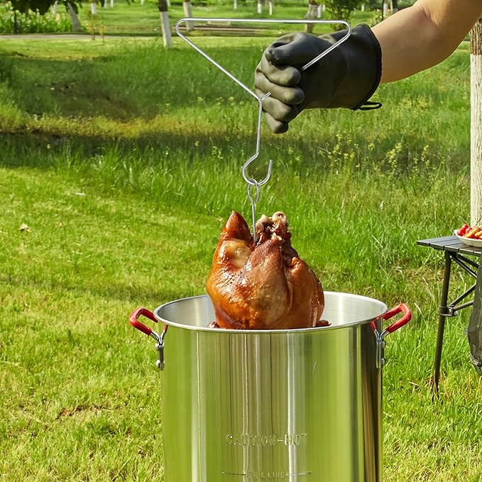 VEVOR Seafood Boiling Kit & Turkey Fryer, 30-qt Boiler Steamer Cooker Set, Outdoor Aluminum Frying Pot, 54,000 BTU Burner Propane Gas Boiler, Gifts for Thanksgiving Day