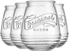 Glaver's Stemless Wine Glasses 21 Oz. Set Of 4 Original Mason Vintage Goblet Beverage Glasses Uses For Your Cocktail Lounge, Whiskey Parties, and Everyday Dinner Table. Dishwasher Safe. (Large)