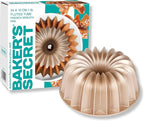 Baker's Secret Nonstick Fluted Cake Pans, Bake Unique Cakes, Die Cast Aluminum Cake Pans, 2 Layers Non-stick Coating Easy Release, Fluted Cake Pan - 9.7cups capacity 2024 - (French Wreath)