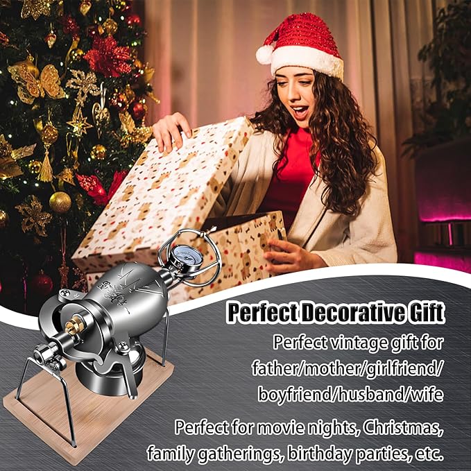 Hot Air Popcorn Machine, Chinese Popcorn Maker, High Pressure Popcorn Maker, Stainless Steel Popcorn Popper, for Home Party, Large 260ml