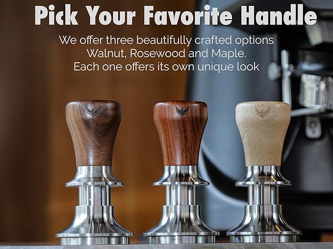 58mm Tamper For Espresso Machines V2 KNODOS Rosewood Self Leveling and Double Spring Loaded Design Calibrated Coffee Tamper With Gift Box