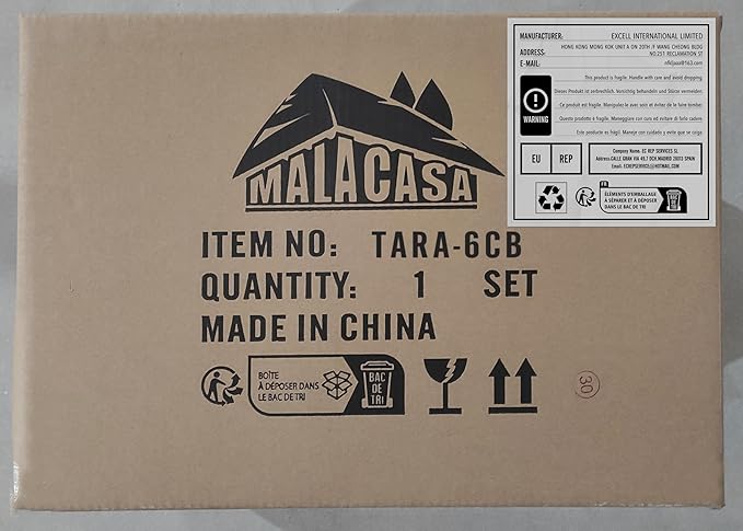 MALACASA Cereal Bowls Set of 6, 24 OZ Ceramic Bowls for Kitchen, Soup Bowl Breakfast Bowls, Dishwasher Microwave Safe, Khaki White, Series TARA