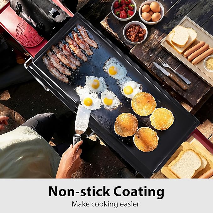 Utheer 32" x 14" Ceramic Nonstick Cast Iron Griddle for Camp Chef 2 Burner Stove, Fits SG60 EX60 DB60 YK60, Oven-Safe Up to 500°F, Rust-Resistant Flat Top Camp Chef Accessory, Easy to Clean