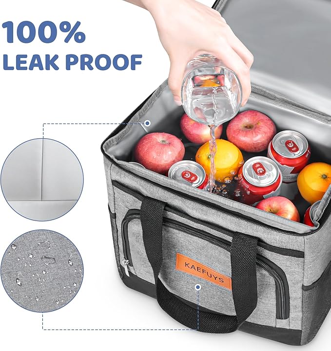 Insulated Cooler Bag for Men/Women 15L Soft Cooler Bag with Adjustable Shoulder Strap, Leakproof for Work, Camping, Travel, Picnic