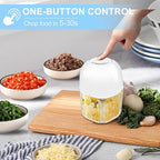 350ML Electric Garlic Chopper, Portable Mini Food Processor, USB Garlic Mincer Masher with 6 Stainless Steel Blade, Rechargeable Vegetable Chopper for Ginger, Chili, Meat, Spices