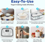 Ultimate Probiotic Yogurt Maker with Adjustable Time & Temp Control - Make Trillions of Live Probiotics with Two 1-Quart Containers for Larger Batches - Greek Yogurt Maker - ULTIMATE LIFETIME WARRANTY