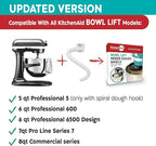 Spiral Dough Hook Shield For kitchenaid Mixer-Prevents Dough from Clogging Your Bowl Lift Mixer- Compatible With KitchenAid Dough Hook. (With 2 Adapters-Fits All KA Spiral Hooks)